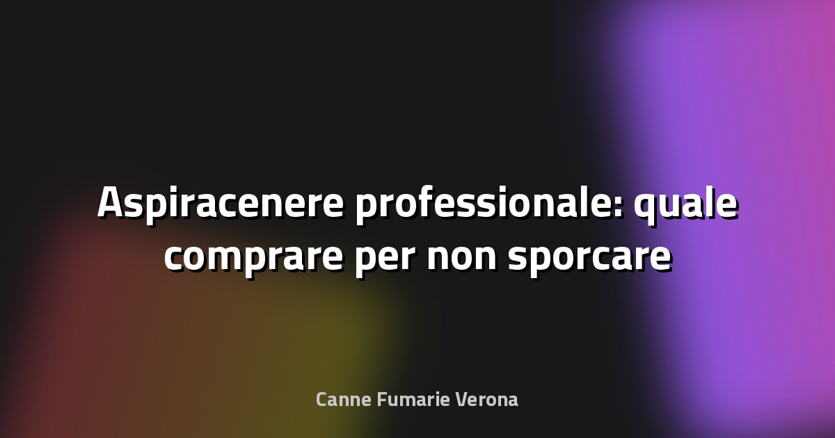 🧹 Aspiracenere professionale: quale comprare per non sporcare