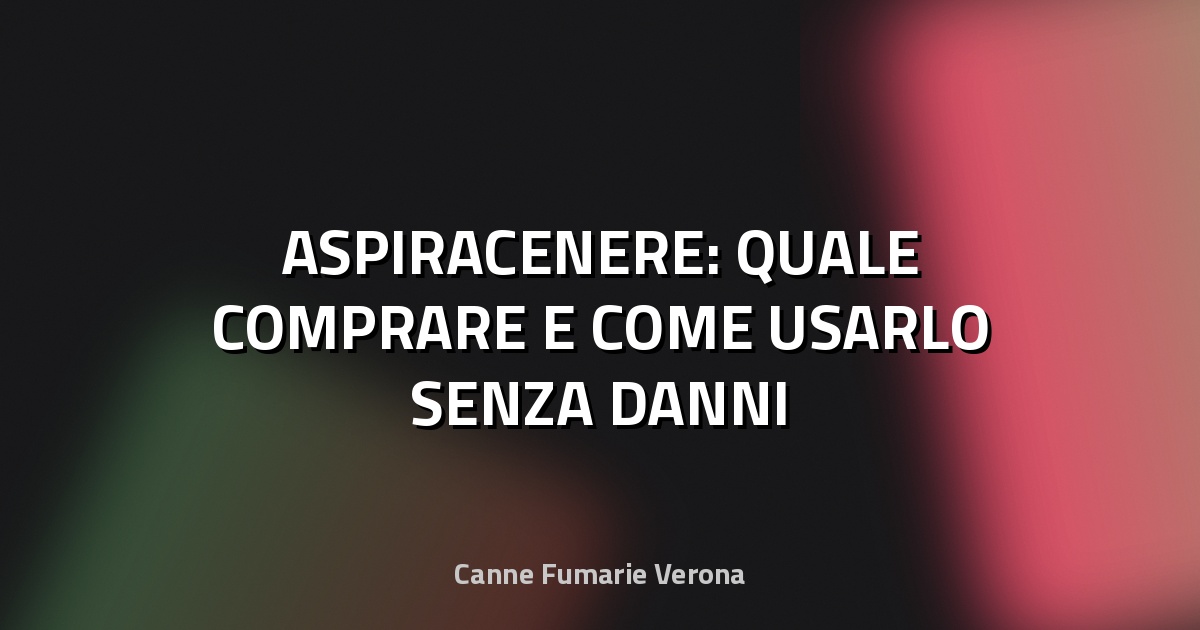 🧹 ASPIRACENERE: QUALE COMPRARE E COME USARLO SENZA DANNI