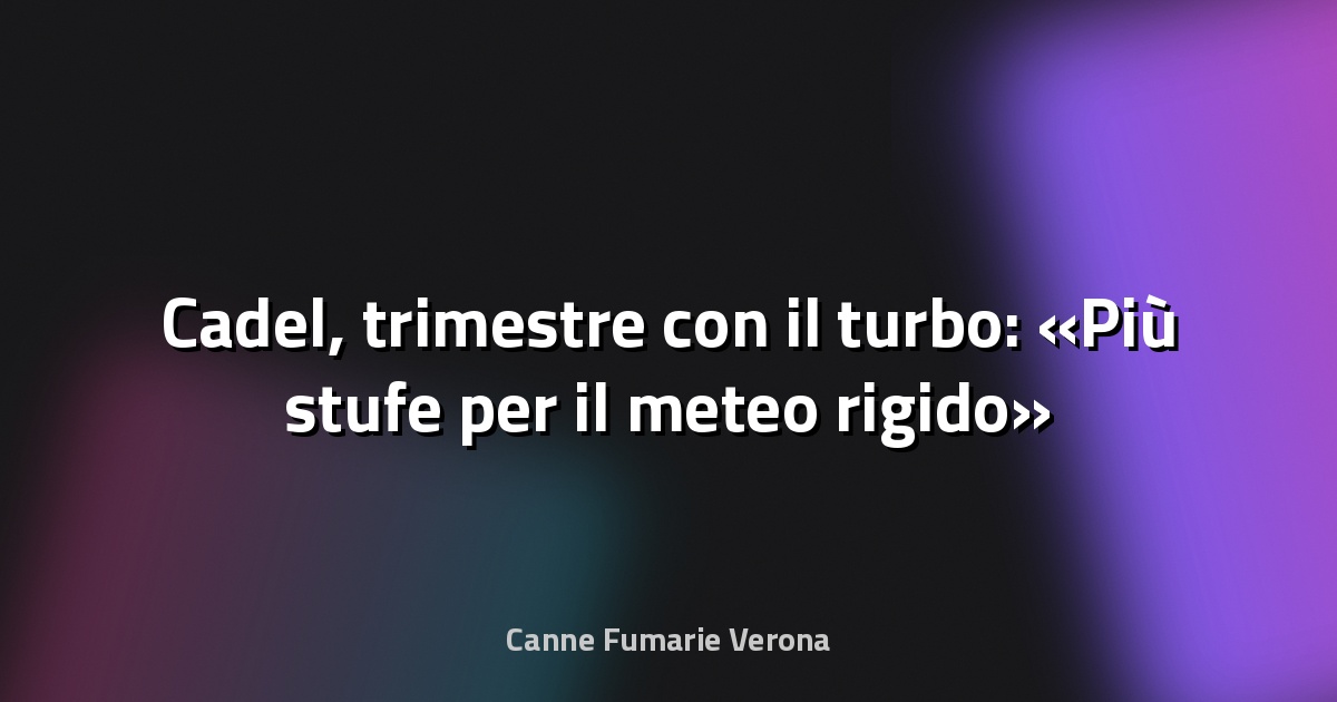 🔥 Cadel, trimestre con il turbo: «Più stufe per il meteo rigido» - il Nord Est