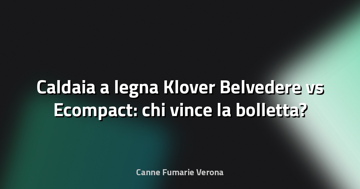 🔥 Caldaia a legna Klover Belvedere vs Ecompact: chi vince la bolletta?