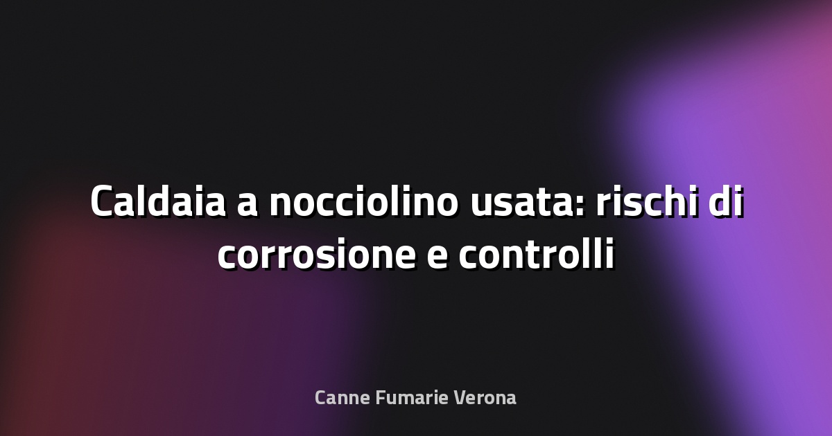 🔥 Caldaia a nocciolino usata: rischi di corrosione e controlli