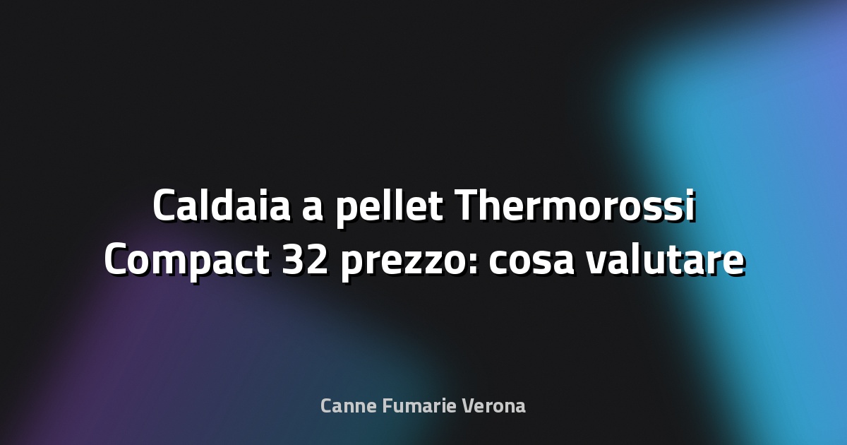 🔥 Caldaia a pellet Thermorossi Compact 32 prezzo: cosa valutare