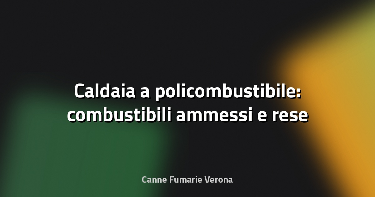 🔥 Caldaia a policombustibile: combustibili ammessi e rese