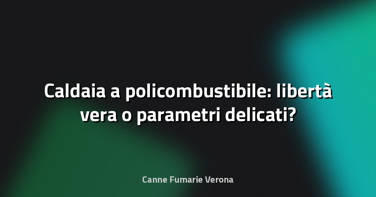 🔥 Caldaia a policombustibile: libertà vera o parametri delicati?