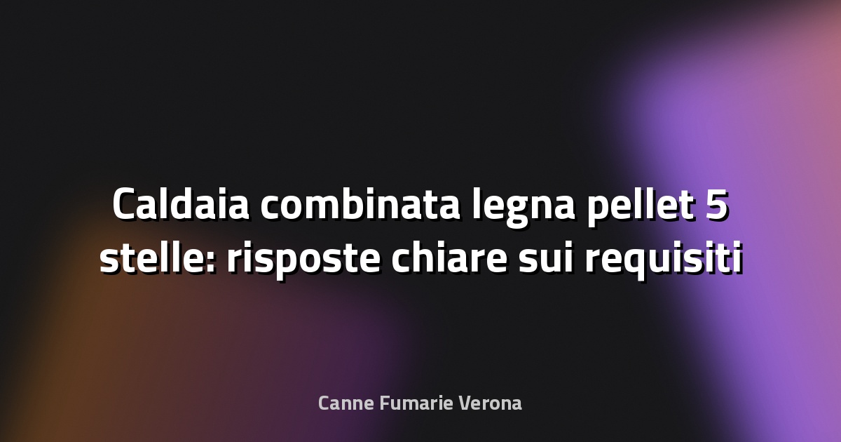 🔥 Caldaia combinata legna pellet 5 stelle: risposte chiare sui requisiti