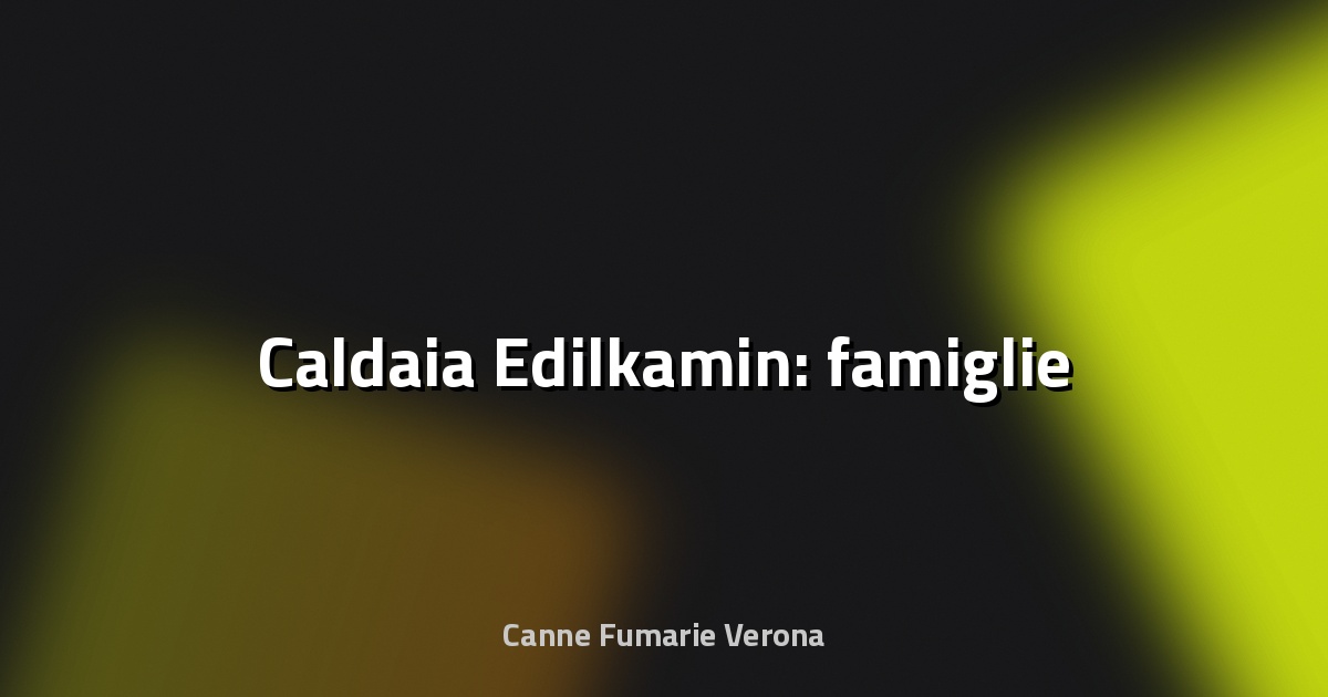 🔥 Caldaia Edilkamin: famiglie