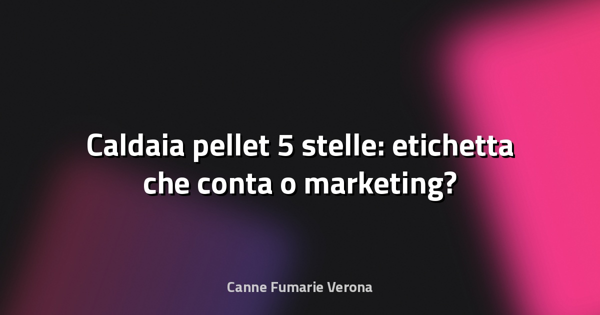 🔥 Caldaia pellet 5 stelle: etichetta che conta o marketing?