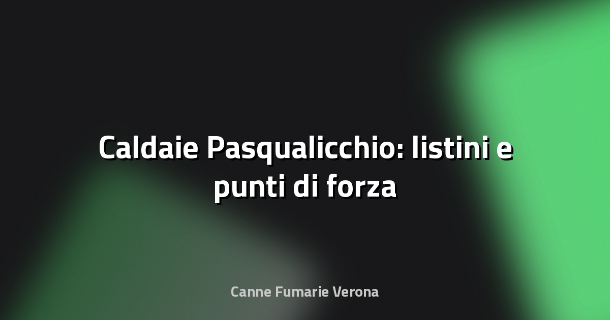 🔥 Caldaie Pasqualicchio: listini e punti di forza