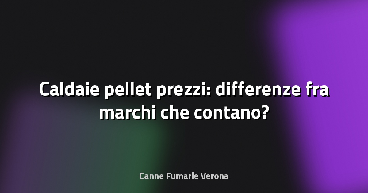 🔥 Caldaie pellet prezzi: differenze fra marchi che contano?