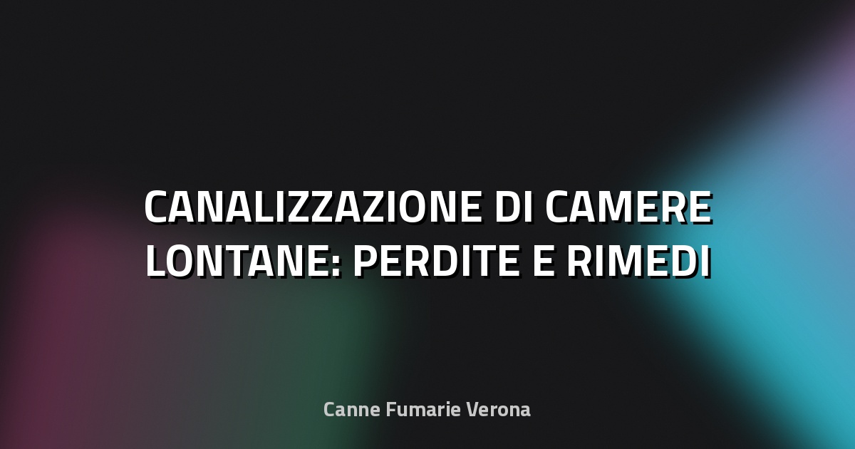 🏠 CANALIZZAZIONE DI CAMERE LONTANE: PERDITE E RIMEDI