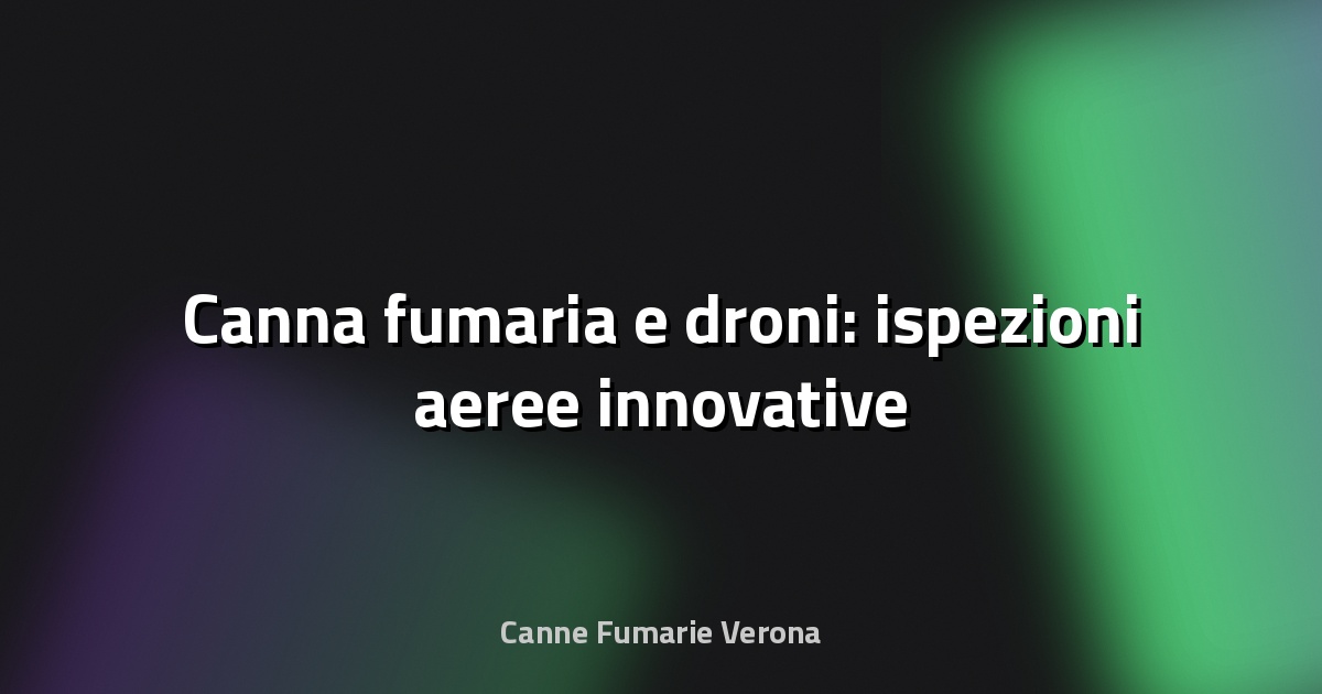 🚁 Canna fumaria e droni: ispezioni aeree innovative