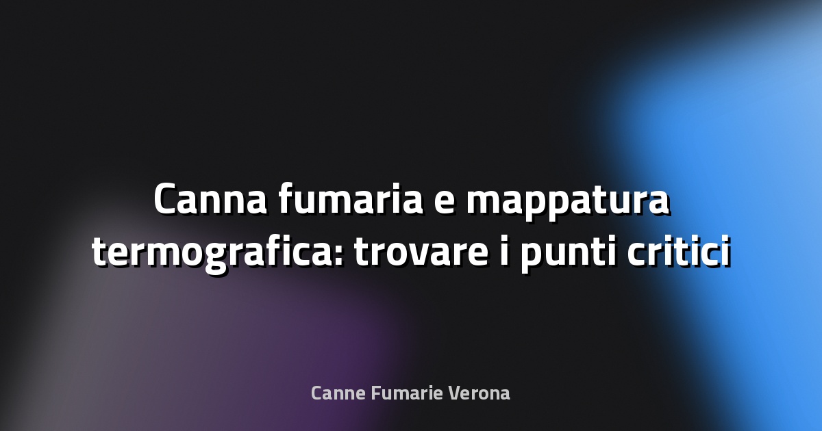 🔥 Canna fumaria e mappatura termografica: trovare i punti critici