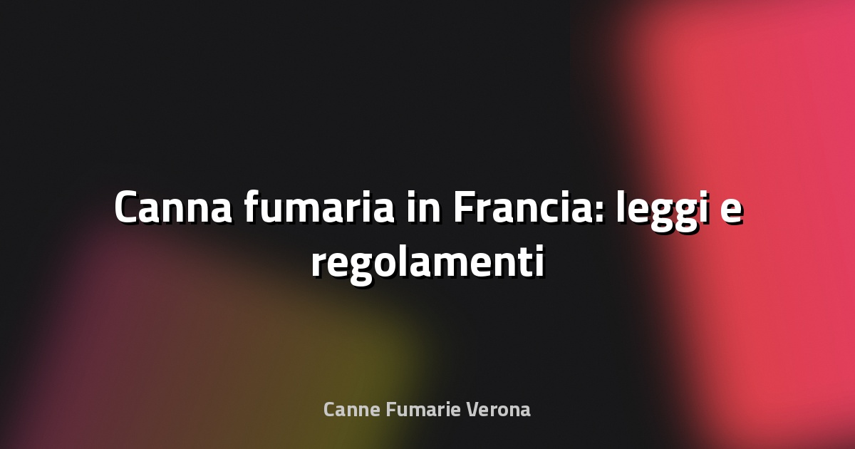 🔥 Canna fumaria in Francia: leggi e regolamenti