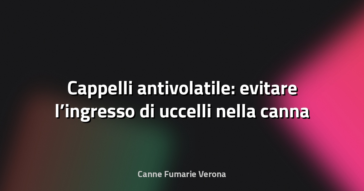 🦅 Cappelli antivolatile: evitare l’ingresso di uccelli nella canna fumaria