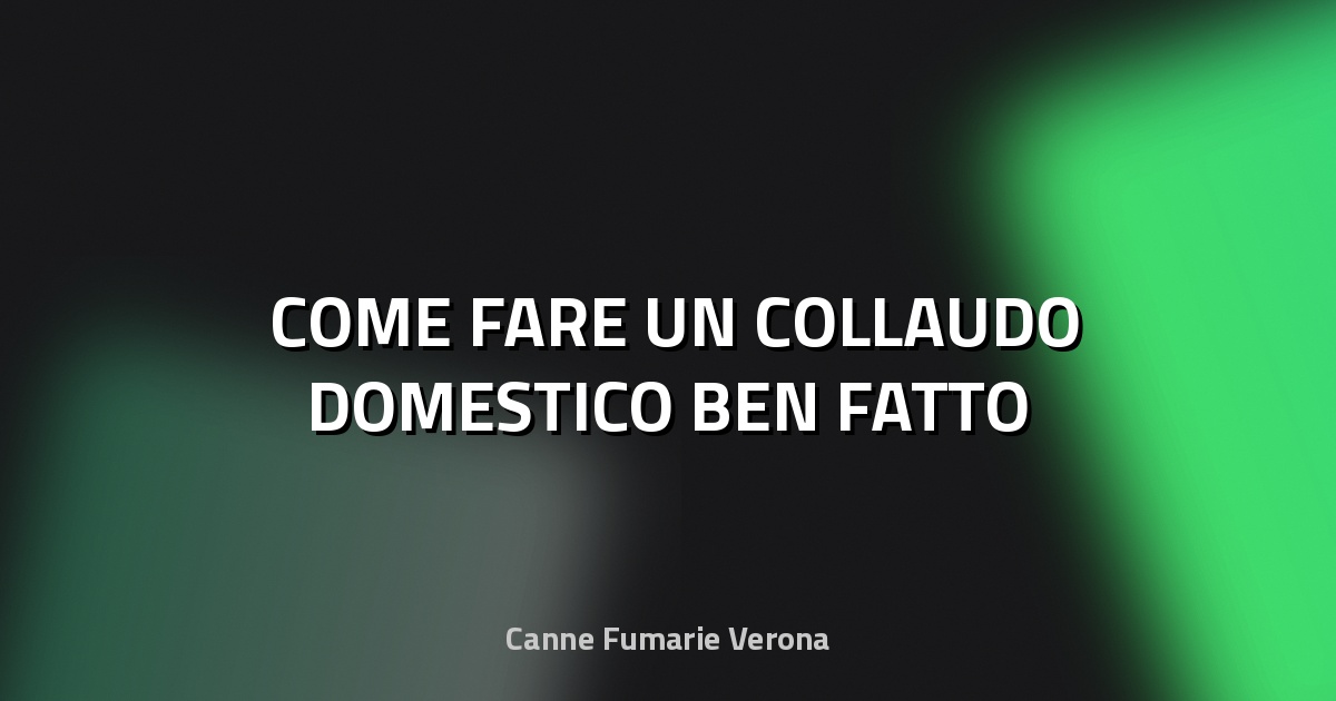 🛠️ COME FARE UN COLLAUDO DOMESTICO BEN FATTO