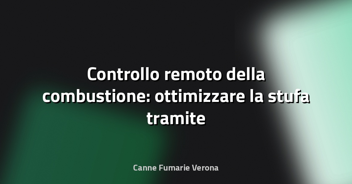 🔥 Controllo remoto della combustione: ottimizzare la stufa tramite la canna fumaria