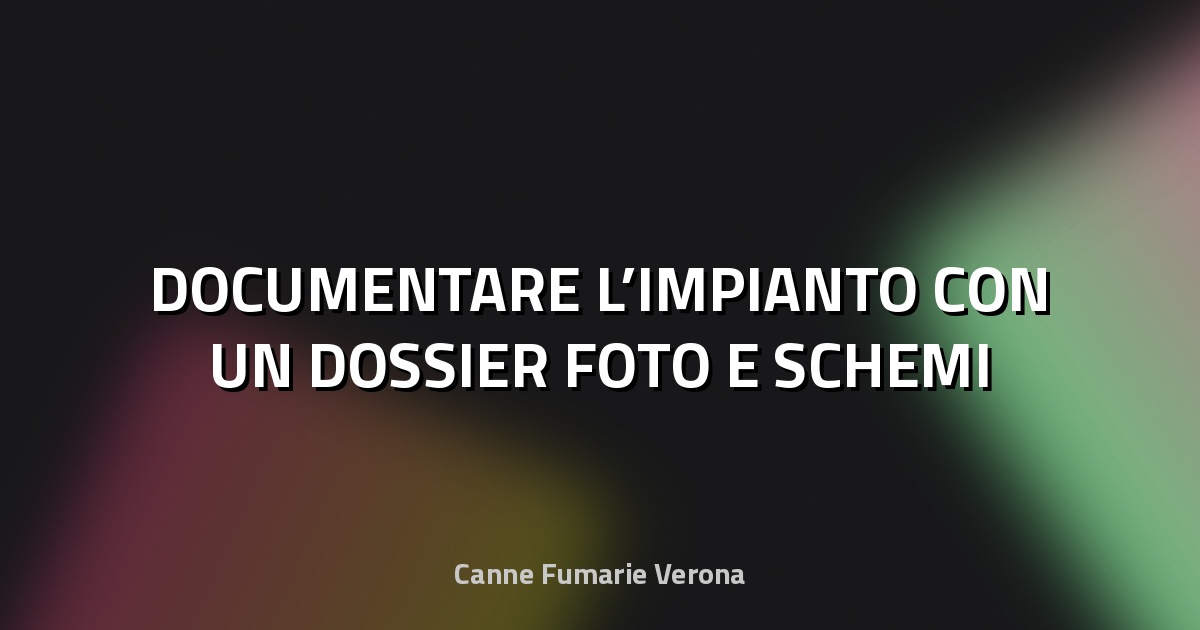 🔥 DOCUMENTARE L’IMPIANTO CON UN DOSSIER FOTO E SCHEMI