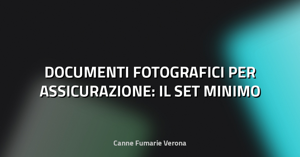 📸 DOCUMENTI FOTOGRAFICI PER ASSICURAZIONE: IL SET MINIMO