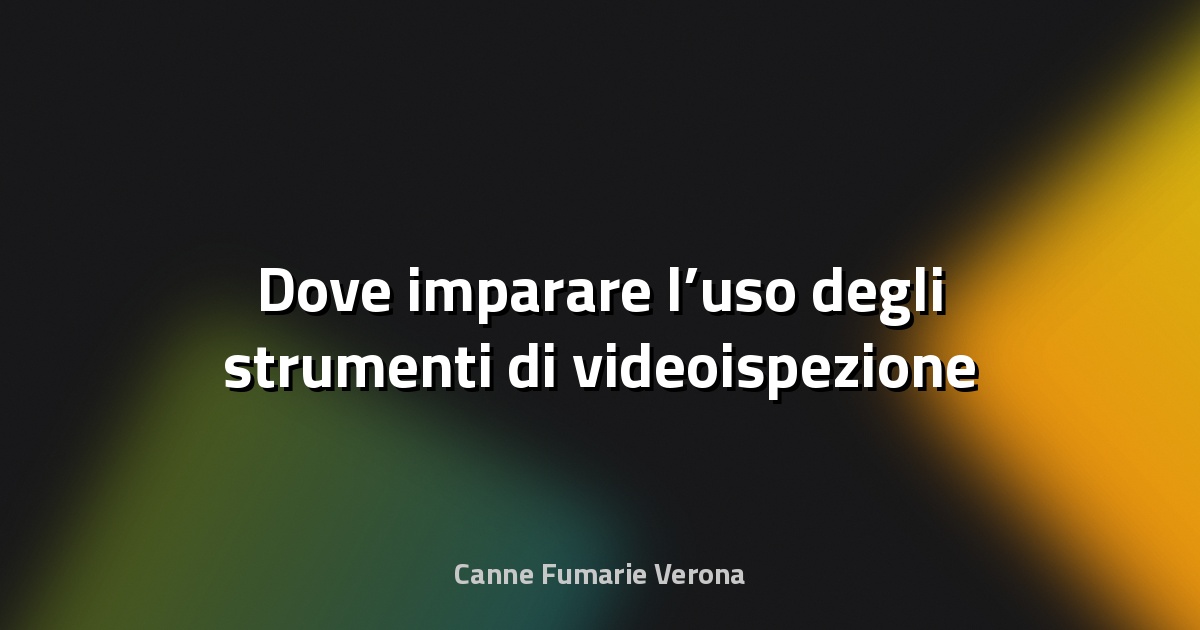 🔍 Dove imparare l’uso degli strumenti di videoispezione