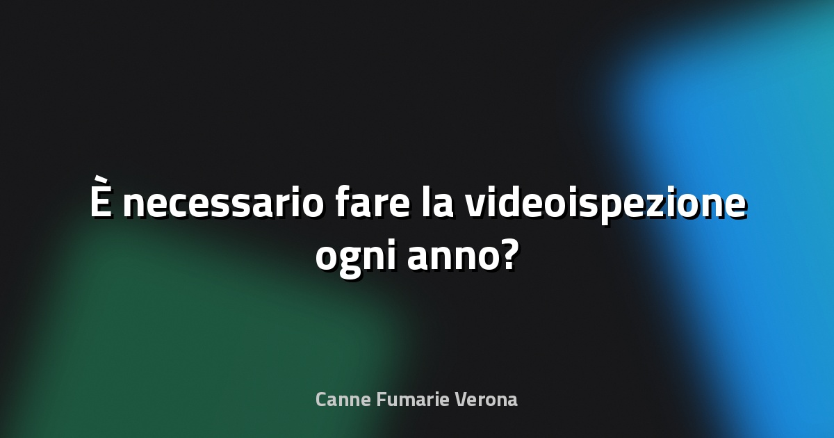 🔍 È necessario fare la videoispezione ogni anno?