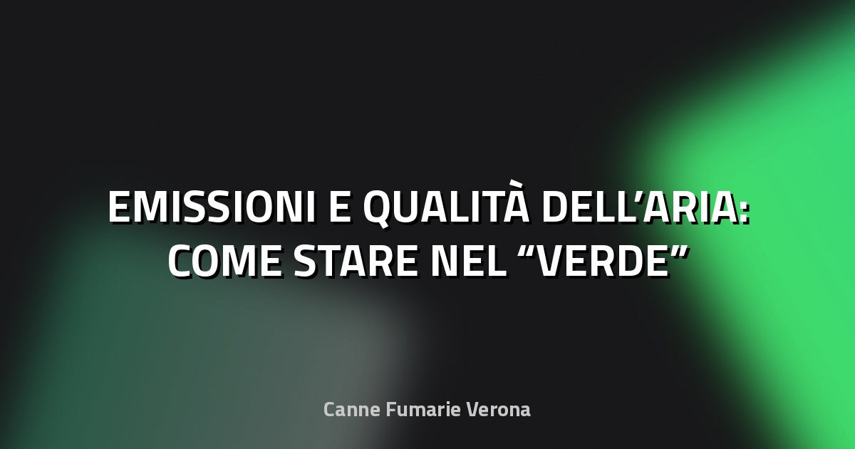 🌿 EMISSIONI E QUALITÀ DELL’ARIA: COME STARE NEL “VERDE”
