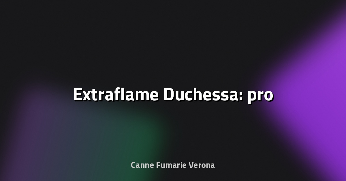 🔥 Extraflame Duchessa: pro