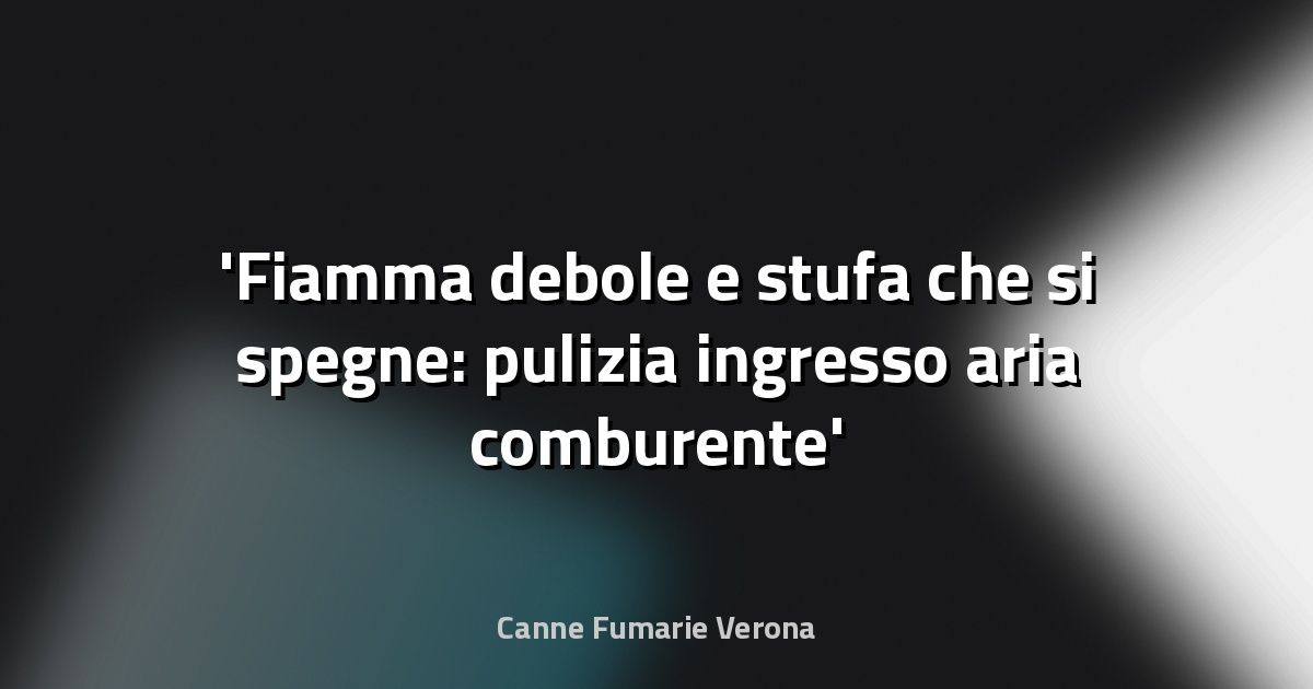 Fiamma debole e stufa che si spegne: pulizia ingresso aria comburente