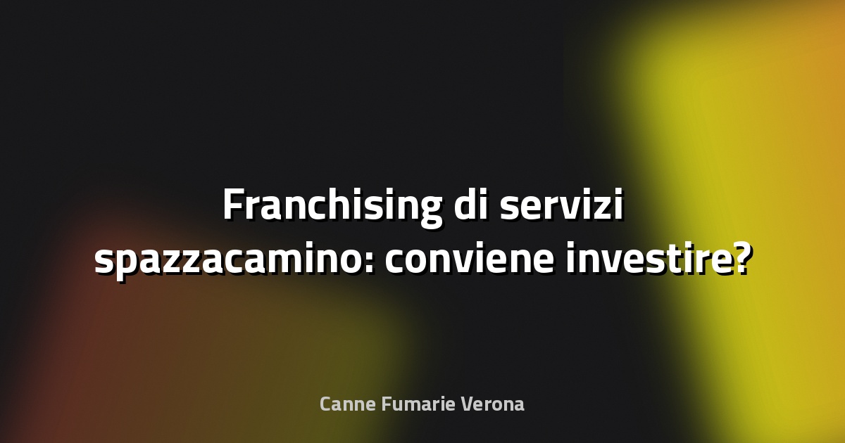 🧹 Franchising di servizi spazzacamino: conviene investire?
