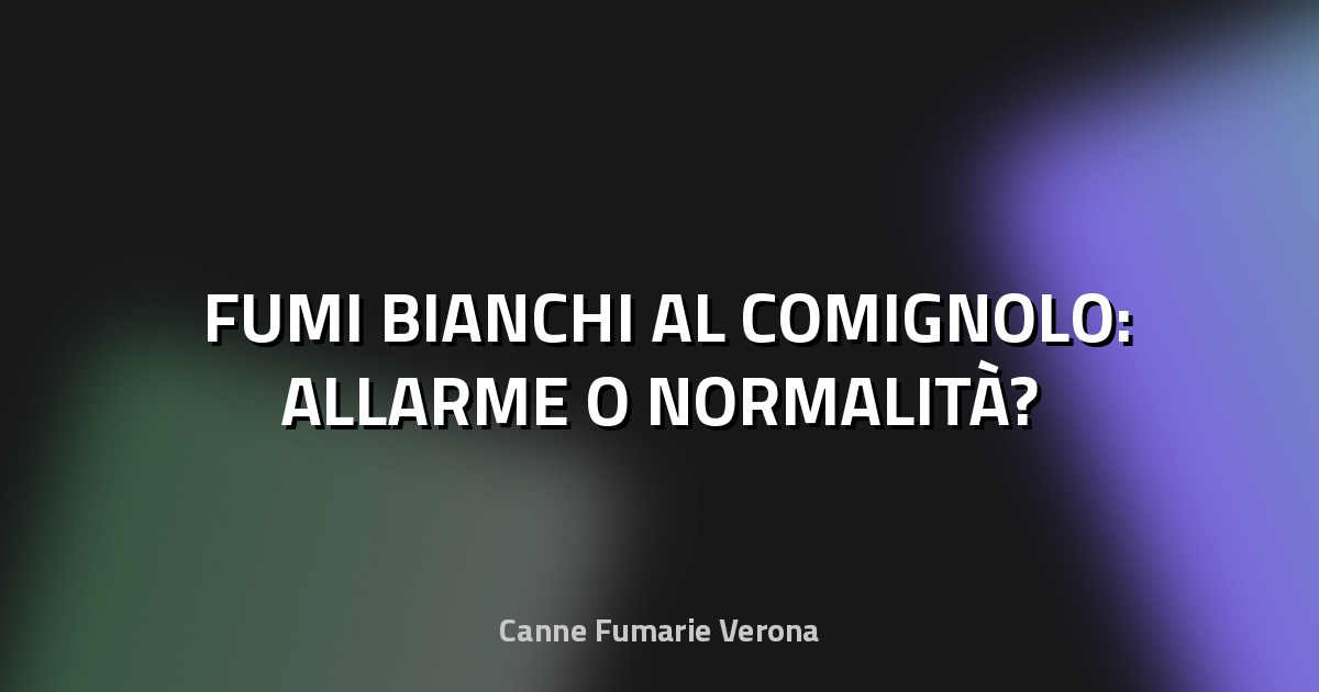 🌫️ FUMI BIANCHI AL COMIGNOLO: ALLARME O NORMALITÀ?