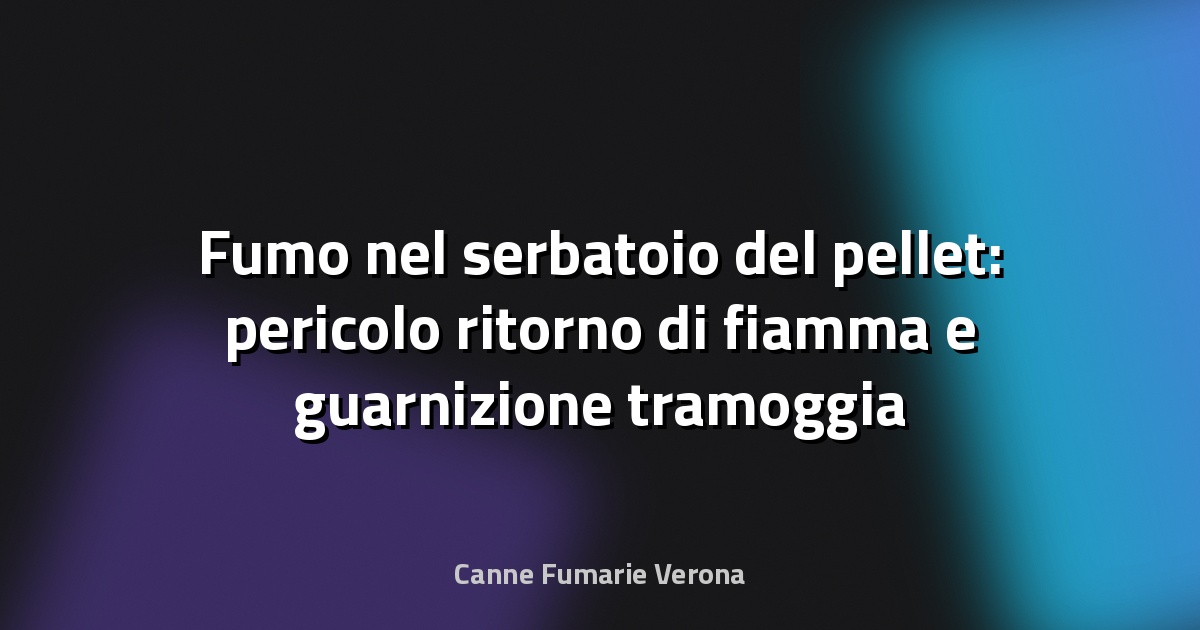 Fumo nel serbatoio del pellet: pericolo ritorno di fiamma e guarnizione tramoggia
