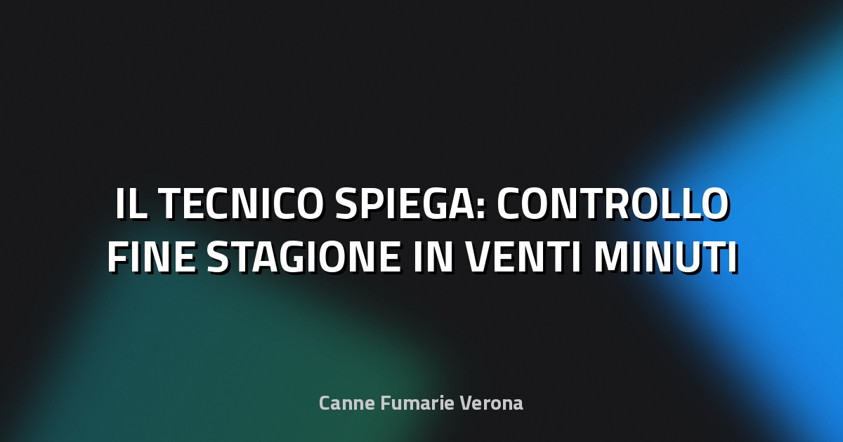 🔥 IL TECNICO SPIEGA: CONTROLLO FINE STAGIONE IN VENTI MINUTI