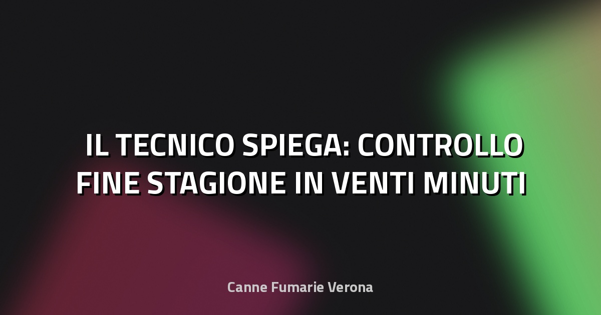 🛠️ IL TECNICO SPIEGA: CONTROLLO FINE STAGIONE IN VENTI MINUTI
