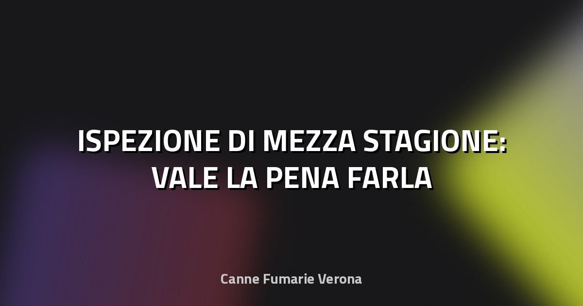 🔥 ISPEZIONE DI MEZZA STAGIONE: VALE LA PENA FARLA