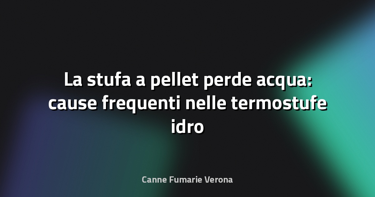 La stufa a pellet perde acqua: cause frequenti nelle termostufe idro