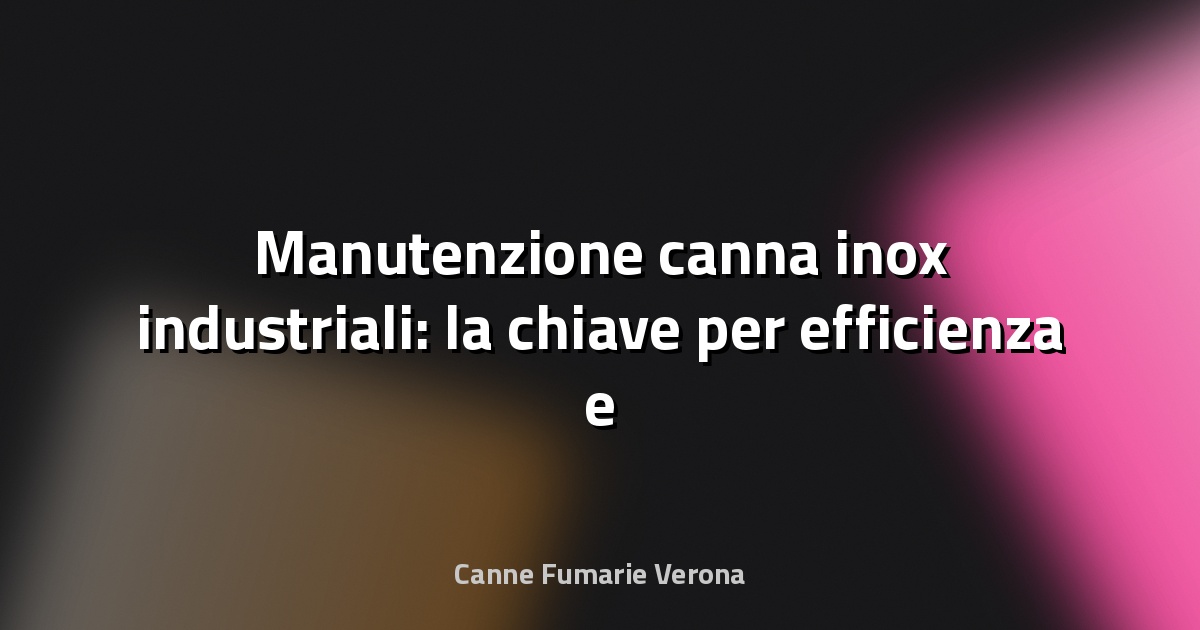🔥 Manutenzione canna inox industriali: la chiave per efficienza e sicurezza
