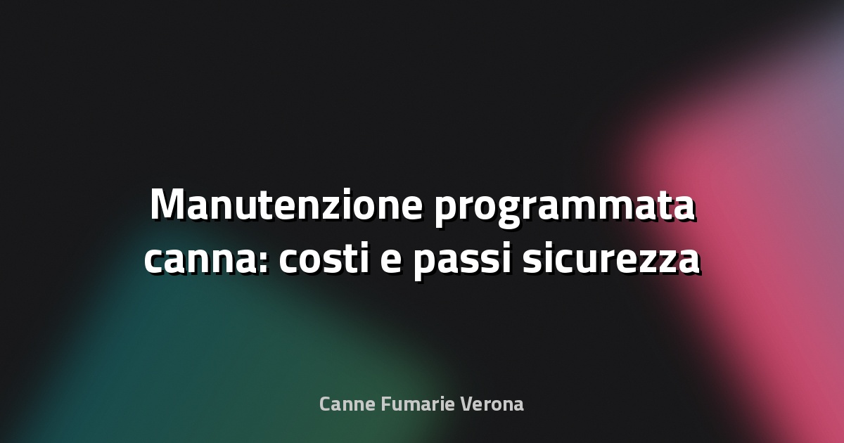 🔥 Manutenzione programmata canna: costi e passi sicurezza
