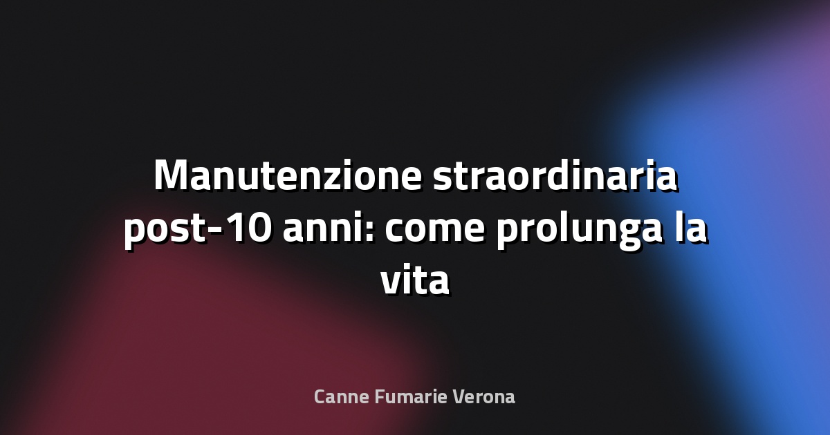 🔧 Manutenzione straordinaria post-10 anni: come prolunga la vita del veicolo