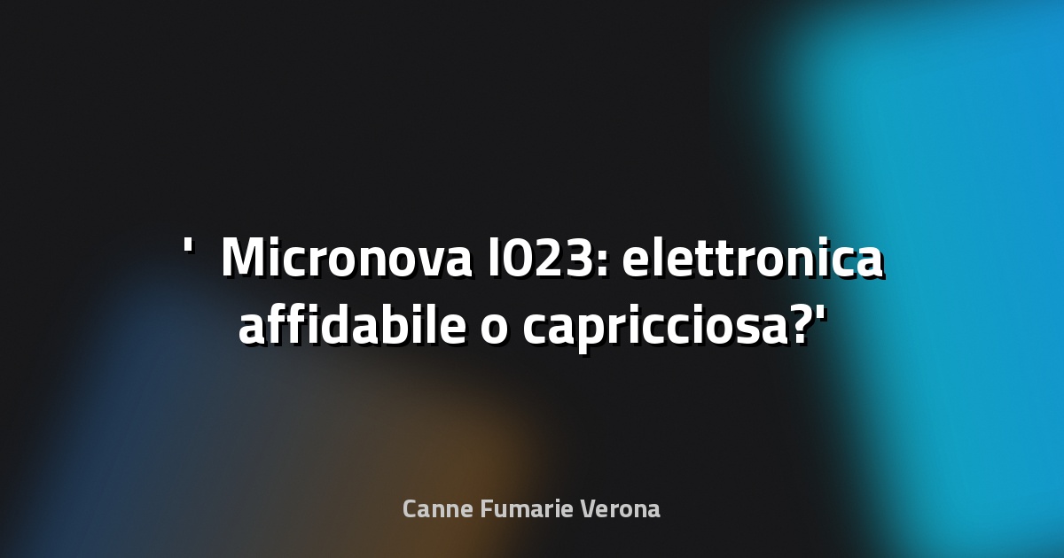 ⚙️ Micronova I023: elettronica affidabile o capricciosa?