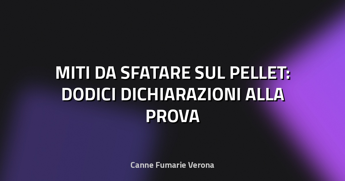 🔥 MITI DA SFATARE SUL PELLET: DODICI DICHIARAZIONI ALLA PROVA