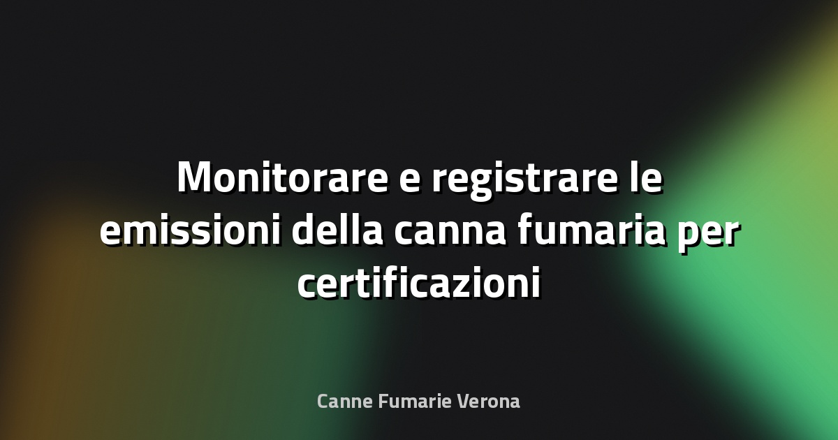 🌿 Monitorare e registrare le emissioni della canna fumaria per certificazioni