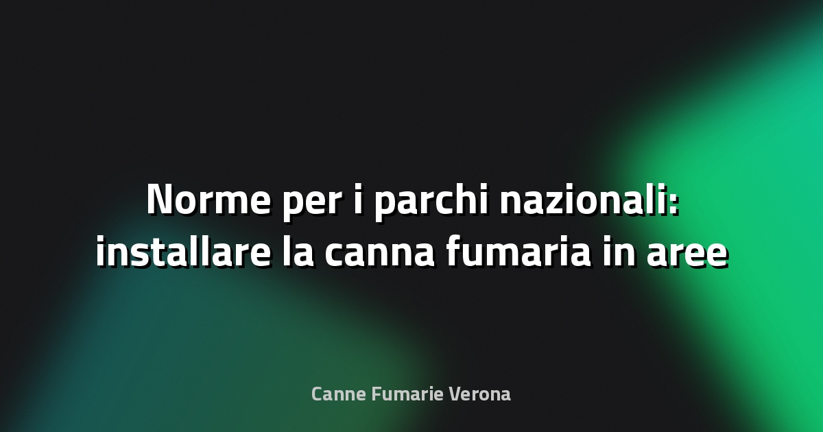 🌲 Norme per i parchi nazionali: installare la canna fumaria in aree protette