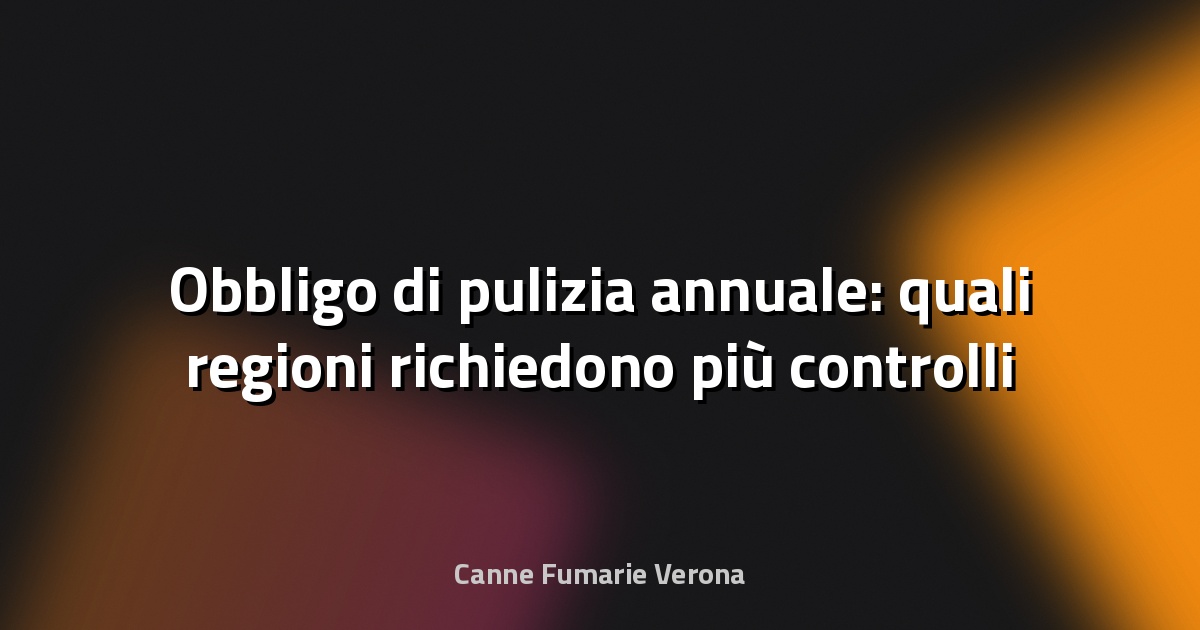 🧹 Obbligo di pulizia annuale: quali regioni richiedono più controlli
