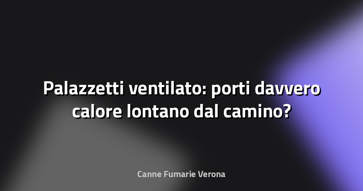 🔥 Palazzetti ventilato: porti davvero calore lontano dal camino?