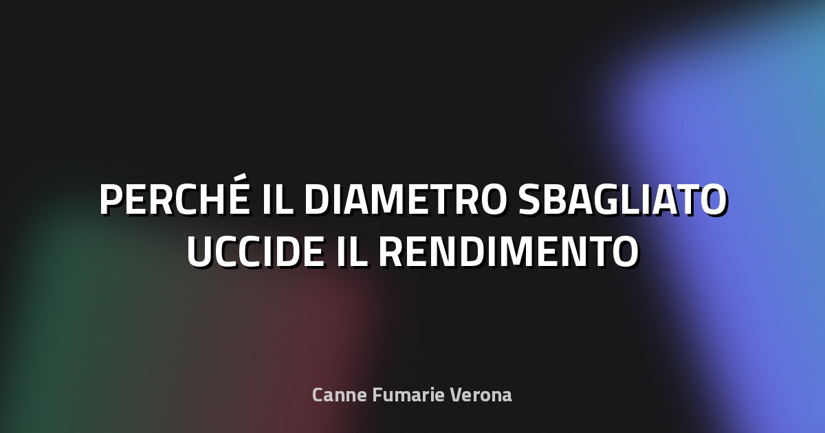 🔥 PERCHÉ IL DIAMETRO SBAGLIATO UCCIDE IL RENDIMENTO