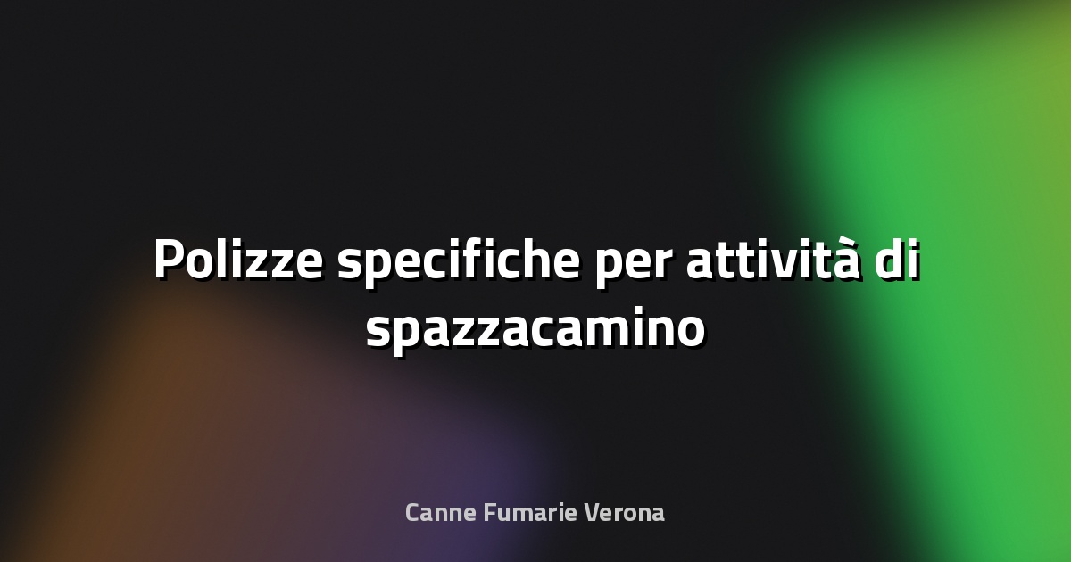 🧹 Polizze specifiche per attività di spazzacamino