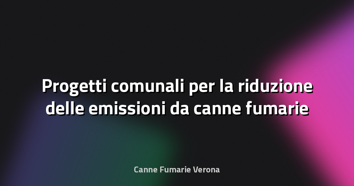 🌿 Progetti comunali per la riduzione delle emissioni da canne fumarie
