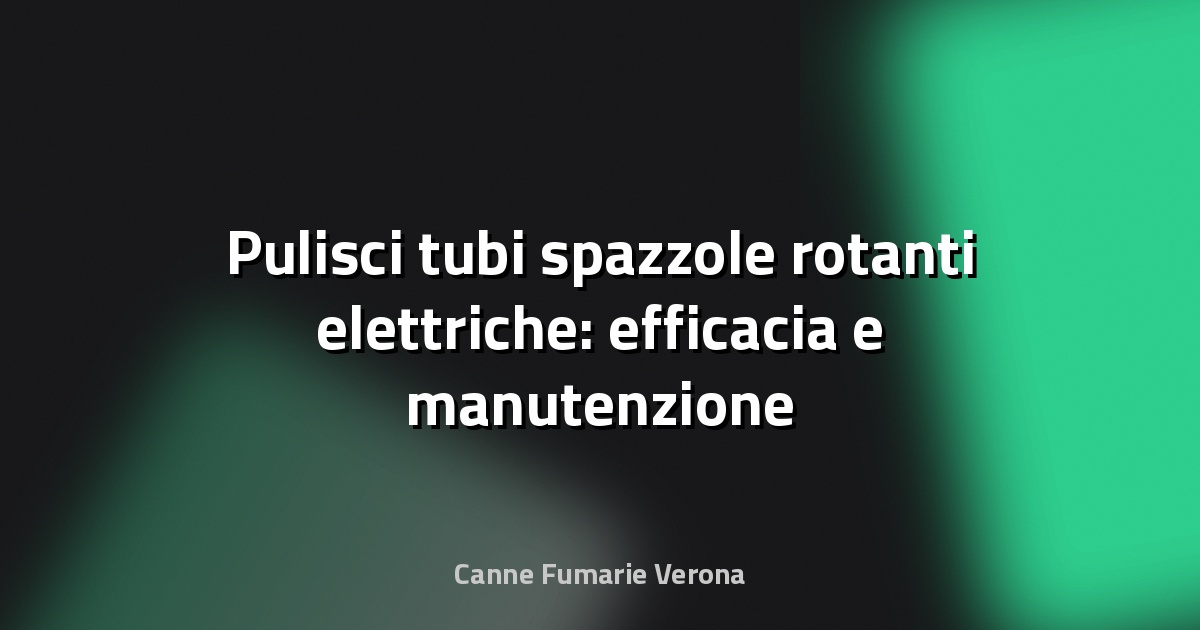 🧹 Pulisci tubi spazzole rotanti elettriche: efficacia e manutenzione professionale