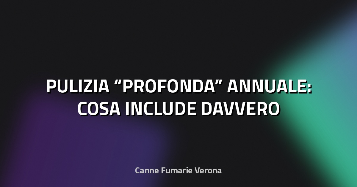 🧹 PULIZIA “PROFONDA” ANNUALE: COSA INCLUDE DAVVERO