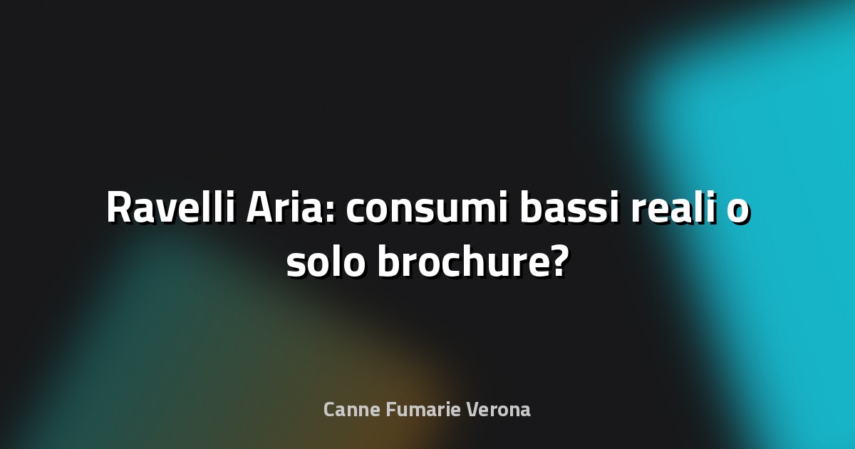 🔥 Ravelli Aria: consumi bassi reali o solo brochure?
