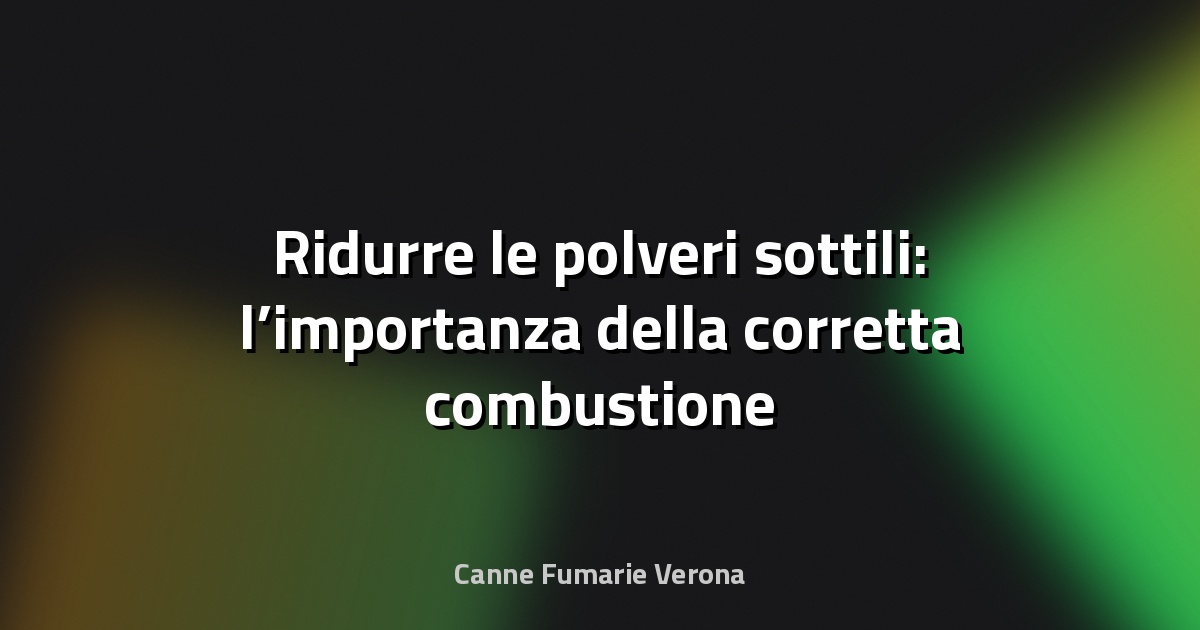 🔥 Ridurre le polveri sottili: l’importanza della corretta combustione